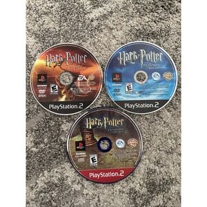 PS2 Lot 3 Games Harry Potter Goblet of Fire/Chamber Of Secrets/Azkaban Disc Only